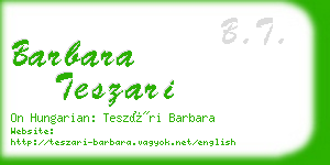barbara teszari business card